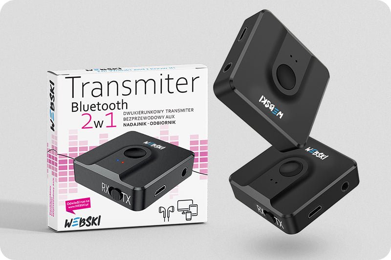 BLUETOOTH RECEIVER TRANSMITTER FOR TV AUX Brand Webski