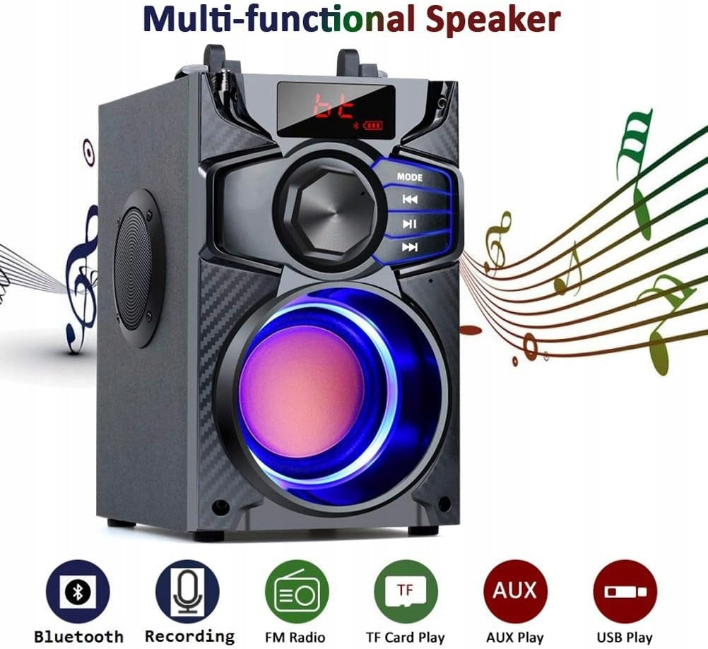 BLUETOOTH SPEAKER 10W PORTABLE WIRELESS BASS STEREO SPEAKER WITH LED RGB Brand no brand