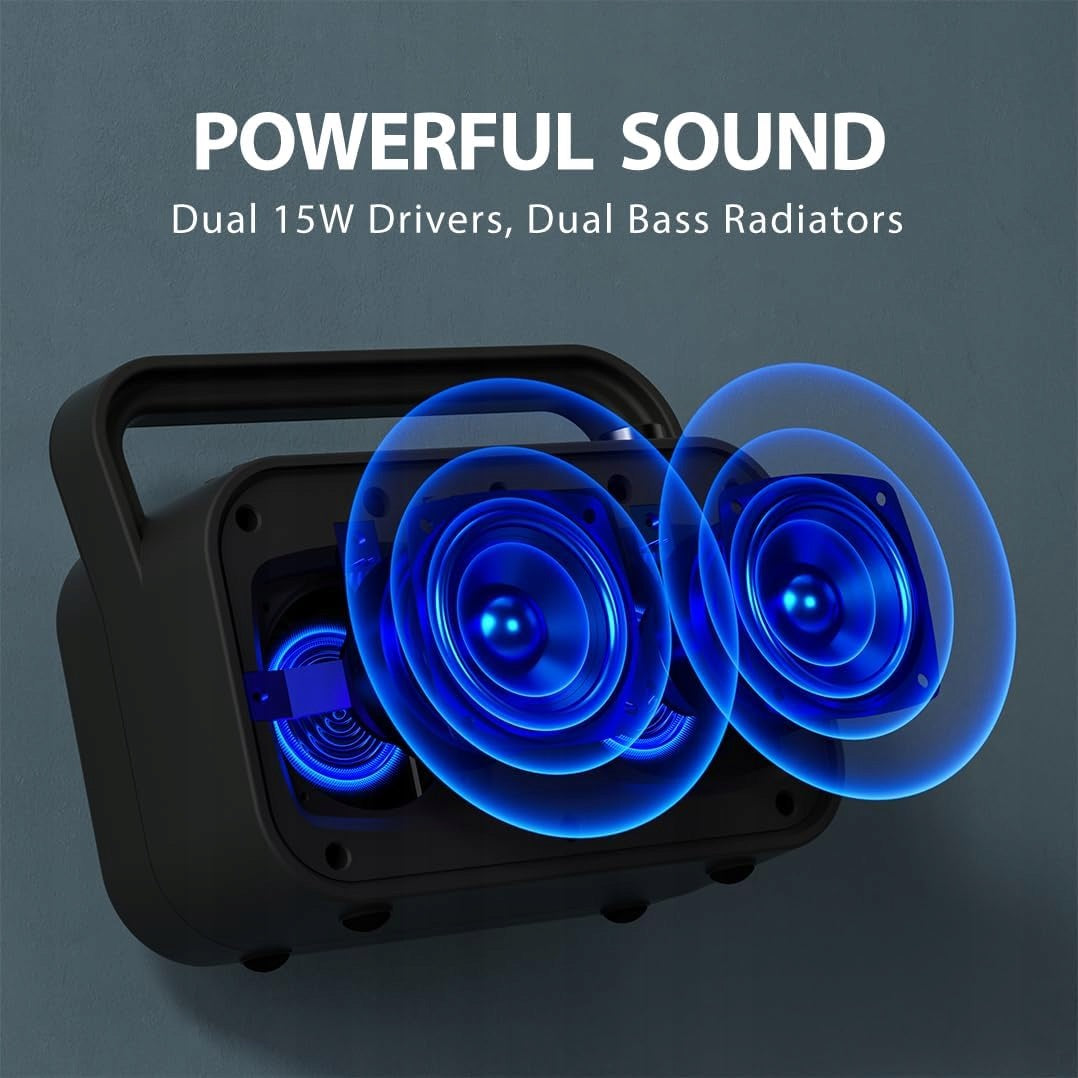 BLUETOOTH SPEAKER 30W FM RADIO BATTERY 20H USB SD CARD Brand no brand