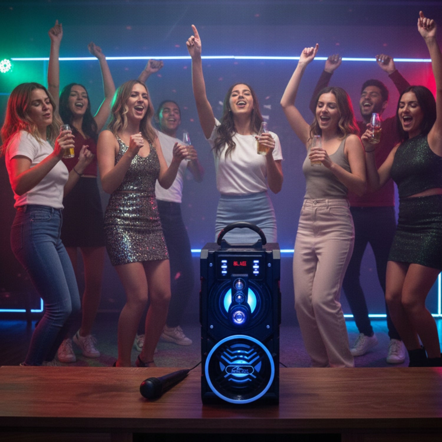 BLUETOOTH SPEAKER PORTABLE 850W KARAOKE COLUMN RADIO FM MOBILE BOOMBOX Packaging status original