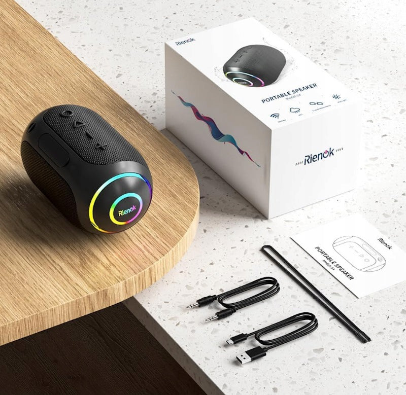 BLUETOOTH SPEAKER PORTABLE RIENOK S4 IPX7 RGB TWS USB-C SD AUX 2400mAh 10h Manufacturer code Rienok S4