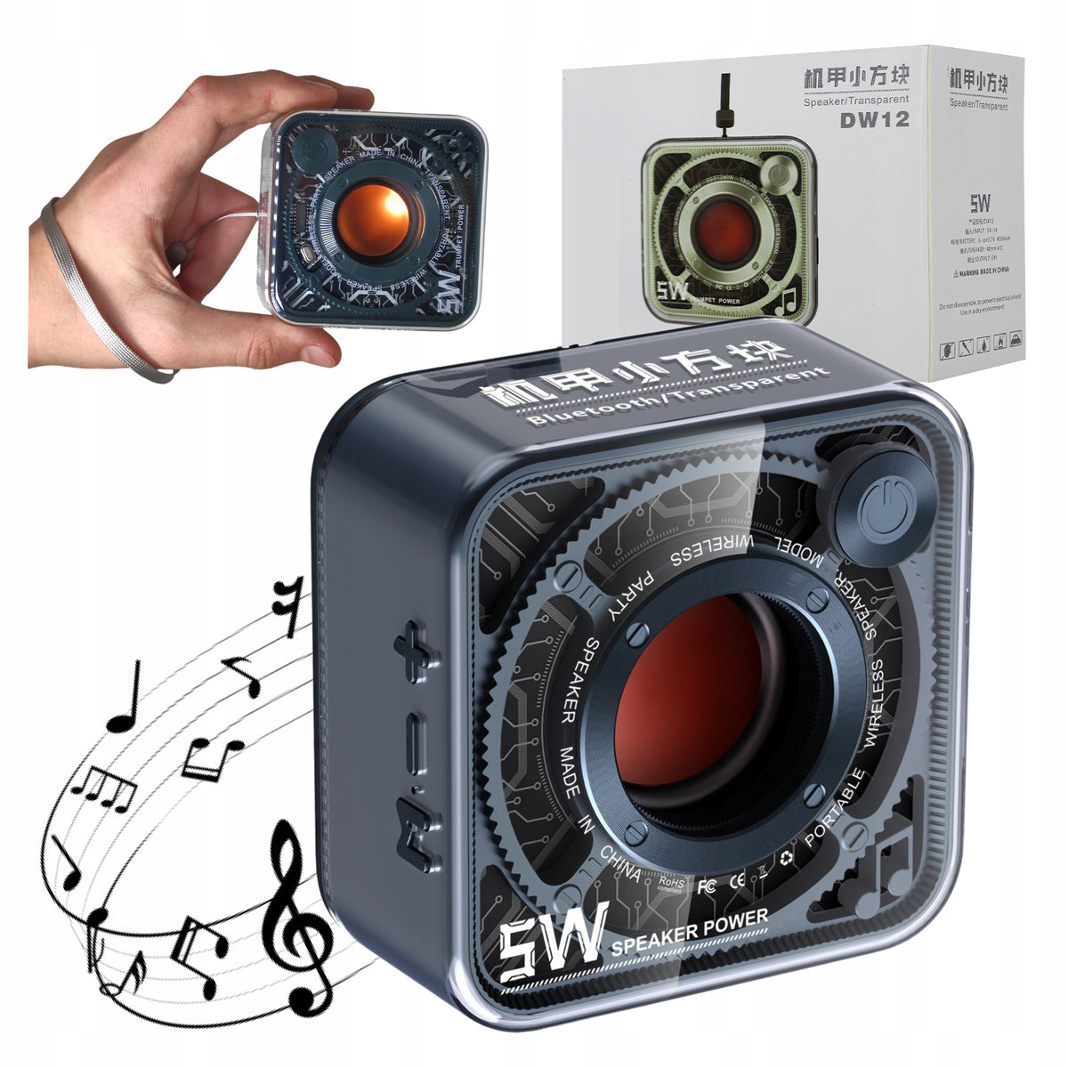 BLUETOOTH SPEAKER PORTABLE WIRELESS 5W BASS MicroSD 4h WITH MICROPHONE