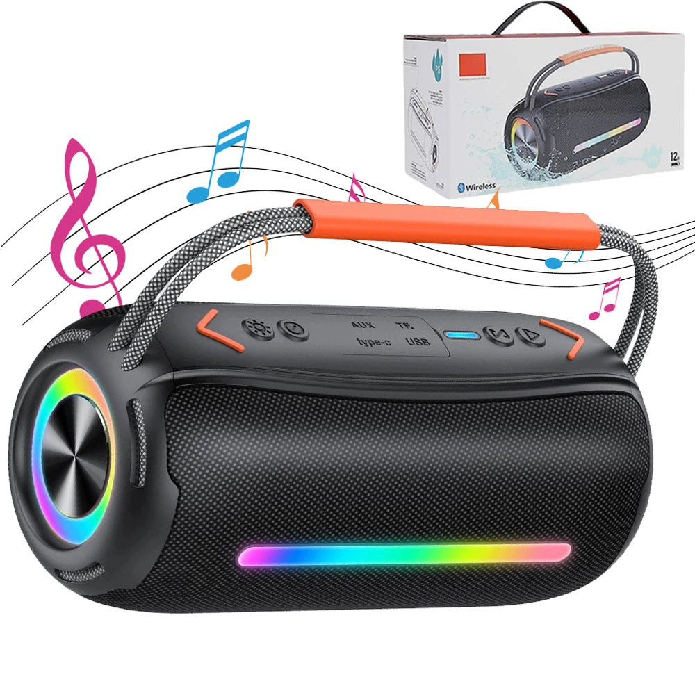 BLUETOOTH SPEAKER PORTABLE WIRELESS BOOMBOX 20W USB AUX TF TYPE-C RGB