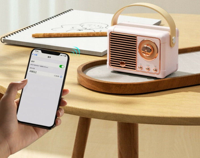 BLUETOOTH SPEAKER RADIO RETRO GIFT BLUE Color blue