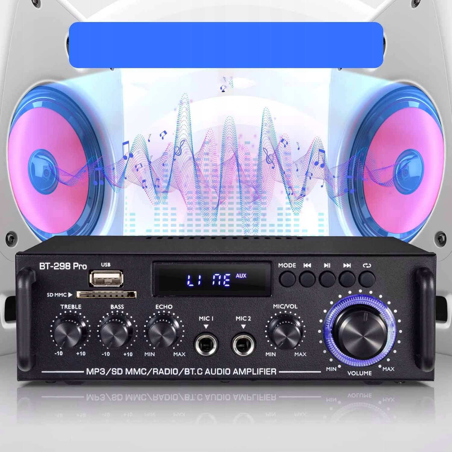 BLUETOOTH STEREO AMPLIFIER FOR SPEAKER SPEAKERS REMOTE CONTROL Packaging status original