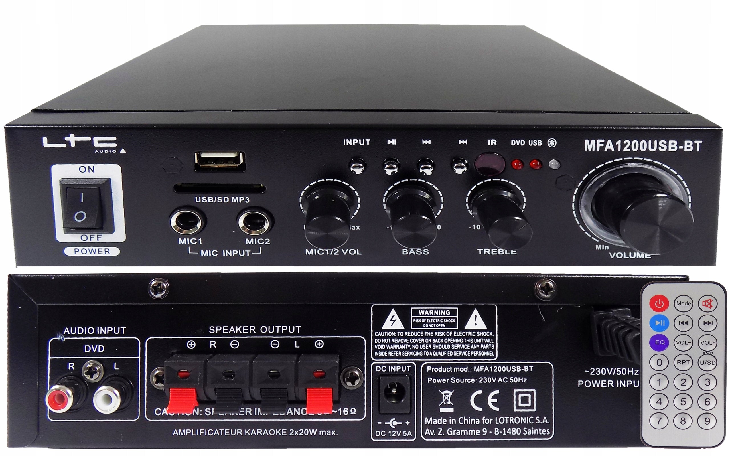 BLUETOOTH STEREO AMPLIFIER FOR USB SD AUX SPEAKER SPEAKERS