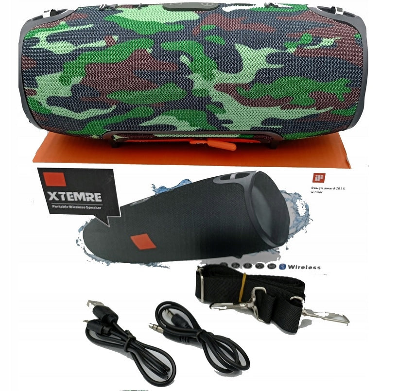 BLUETOOTH WIRELESS MOBILE SPEAKER WITH BASS RADIO STRAP ON CAMO FRAME