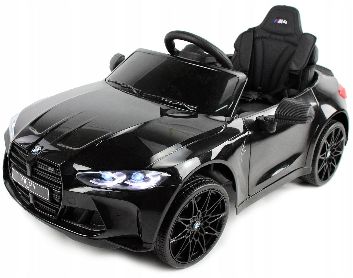 BMW M4 LEATHER, EVA, PILOT Auto for 90W, 12V 14ah battery, LED, Bluetooth Brand PlayHouse
