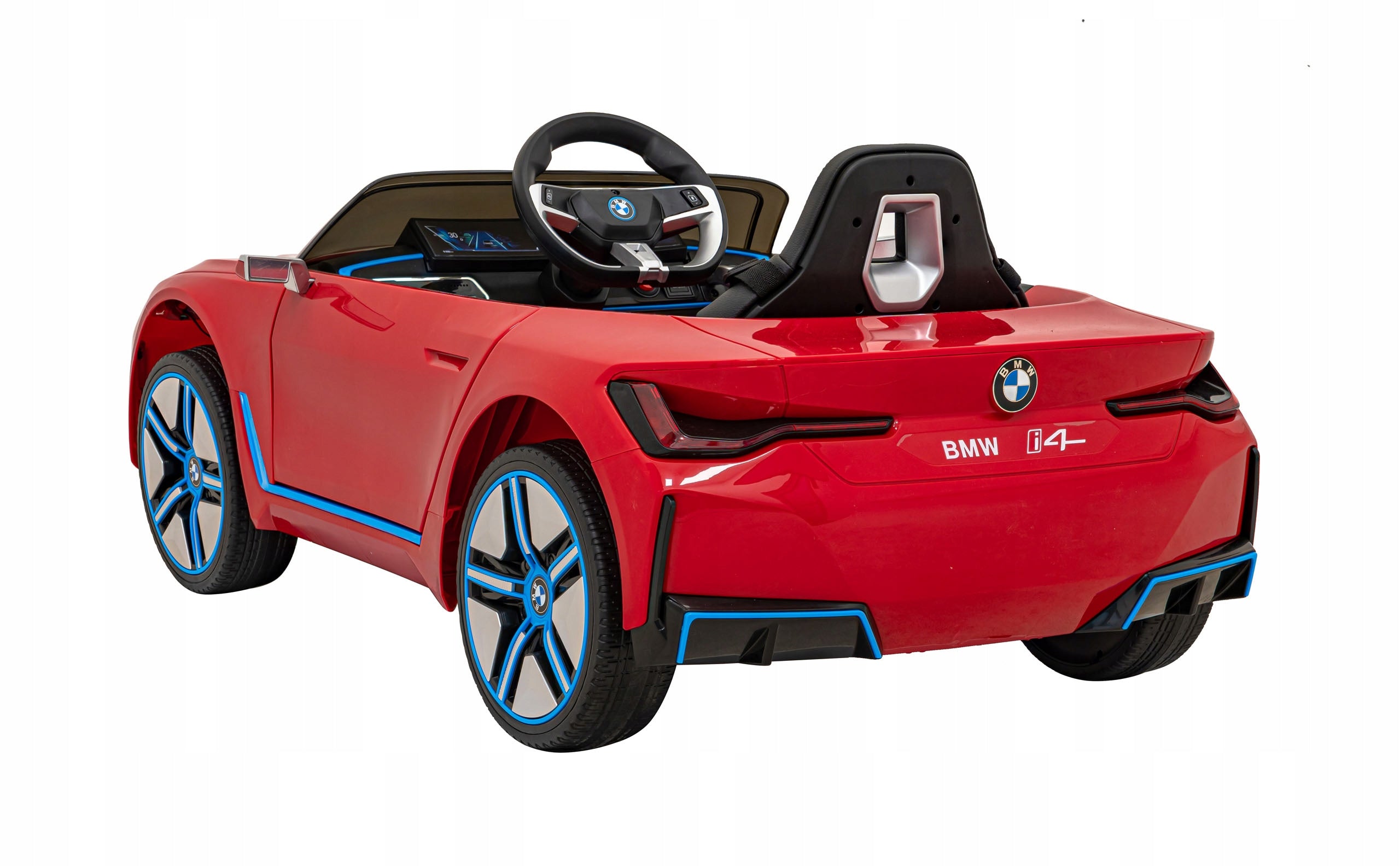 BMW i4 Battery Car Soft Wheels EVA Leather USB Input Color Red Manufacturer code PA.JE1009