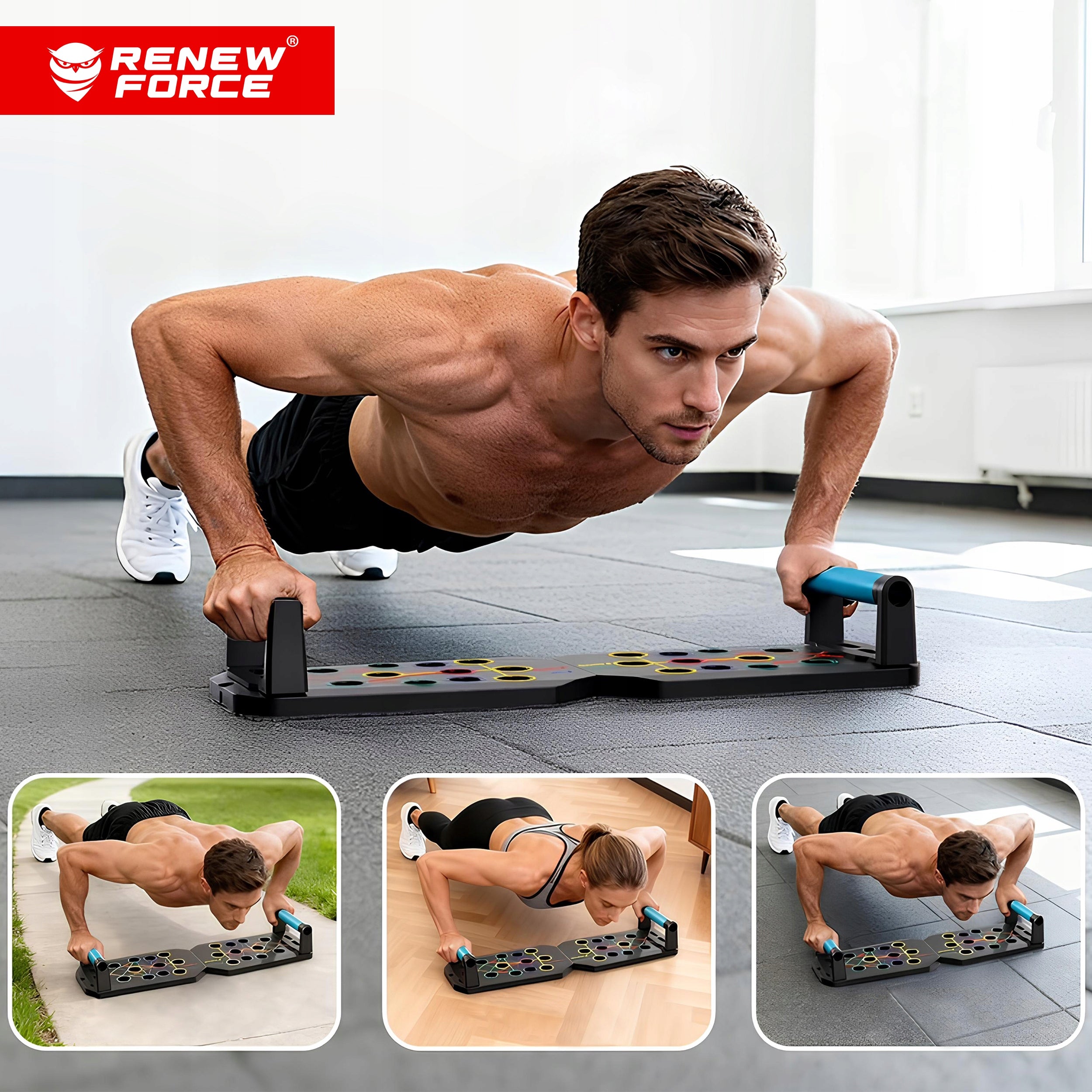 BOARD EXERCISE PUMP HOLDERS 28in1 PLATFORM PUSH UP BOARD MULTIFUNCTIONAL Manufacturer code PLATFORMA FITNESS DESKA DO ĆWICZEŃ ZESTAW