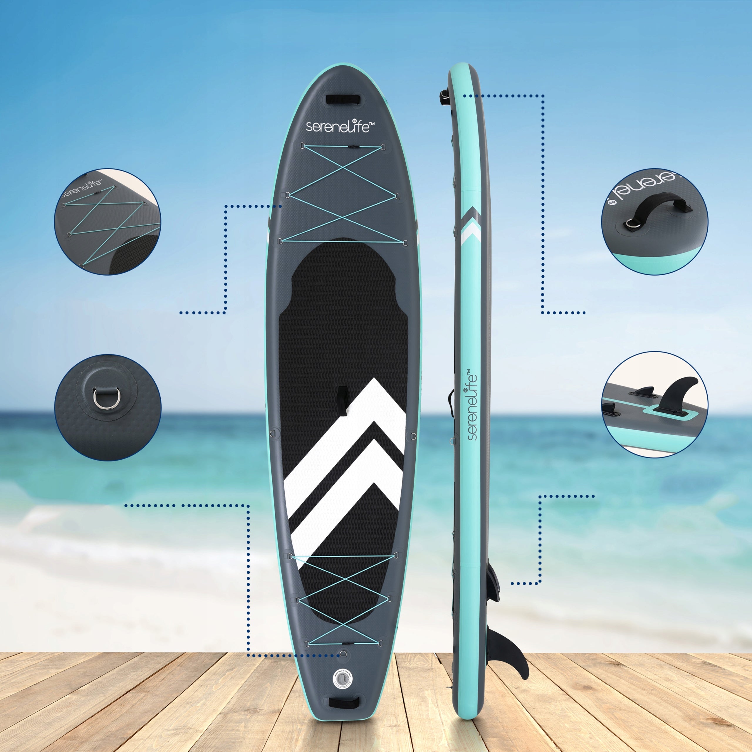 BOARD SUP 335 CM LIFTING CAPACITY 160 KG BAG ACCESSORIES SERENELIFE Brand Serenelife