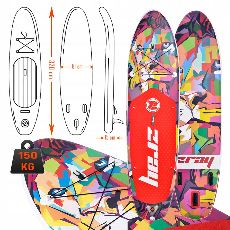 BOARD SUP LEO SWIMMING STAND UP PADDLE INFLATABLE PUMPED 320CM SET Packaging status original