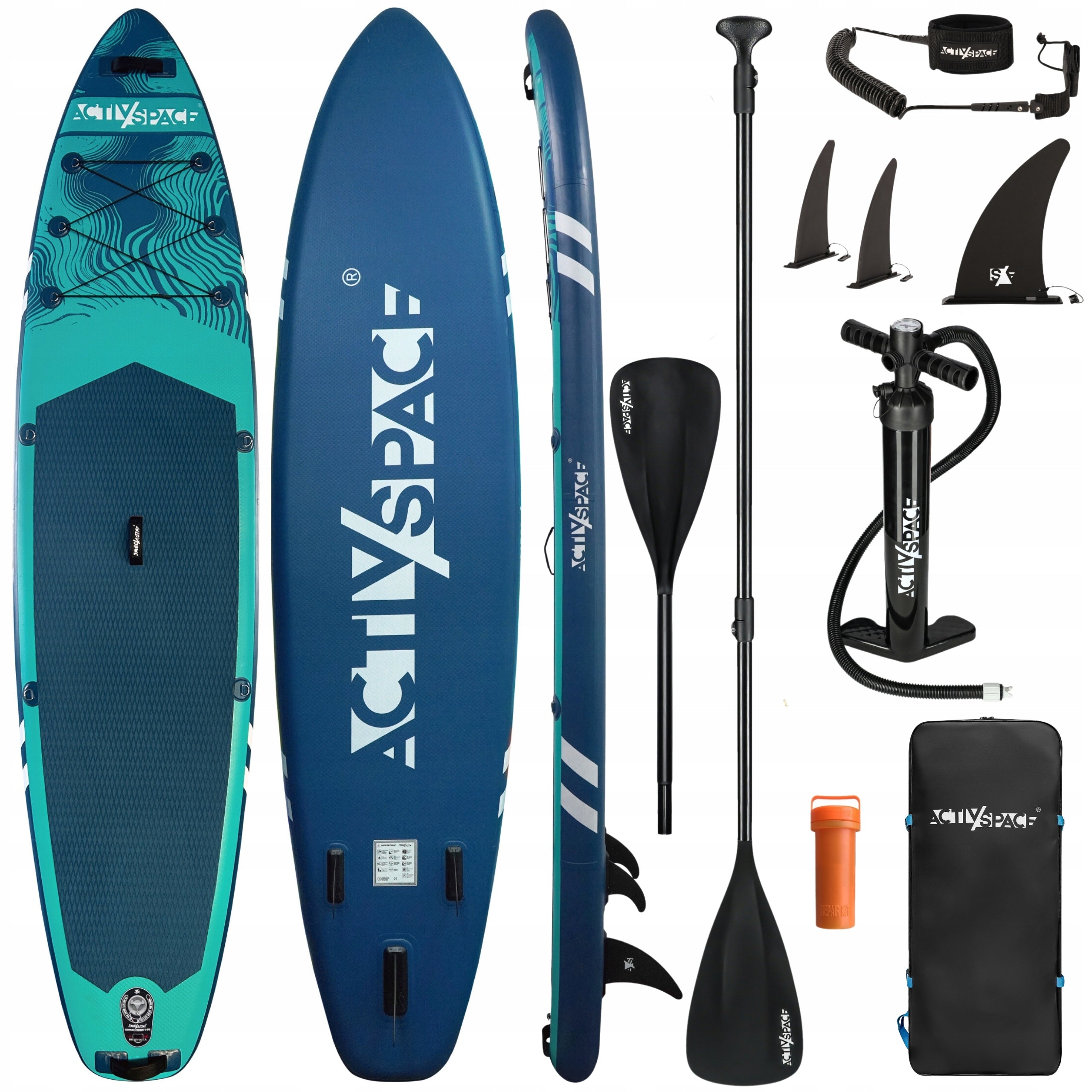 BOARD SUP PRO STAND UP PADDLE INFLATABLE FOR SWIMMING 220KG + ACCESSORIES 350CM