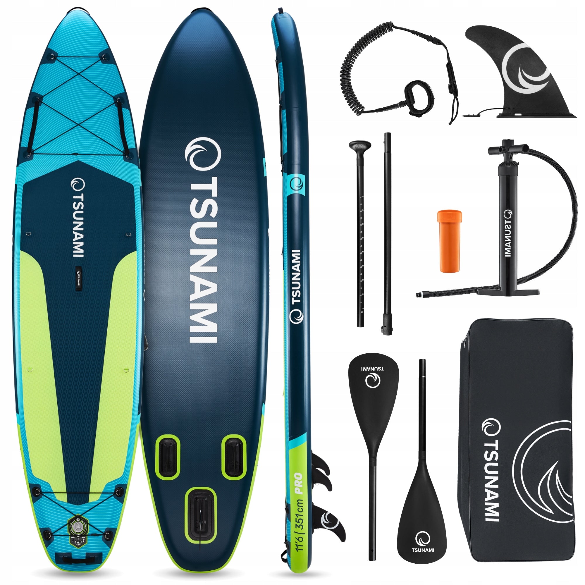 BOARD SUP STAND UP PADDLE INFLATABLE FOR SWIMMING TSUNAMI ACCESSORIES 350 CM T14