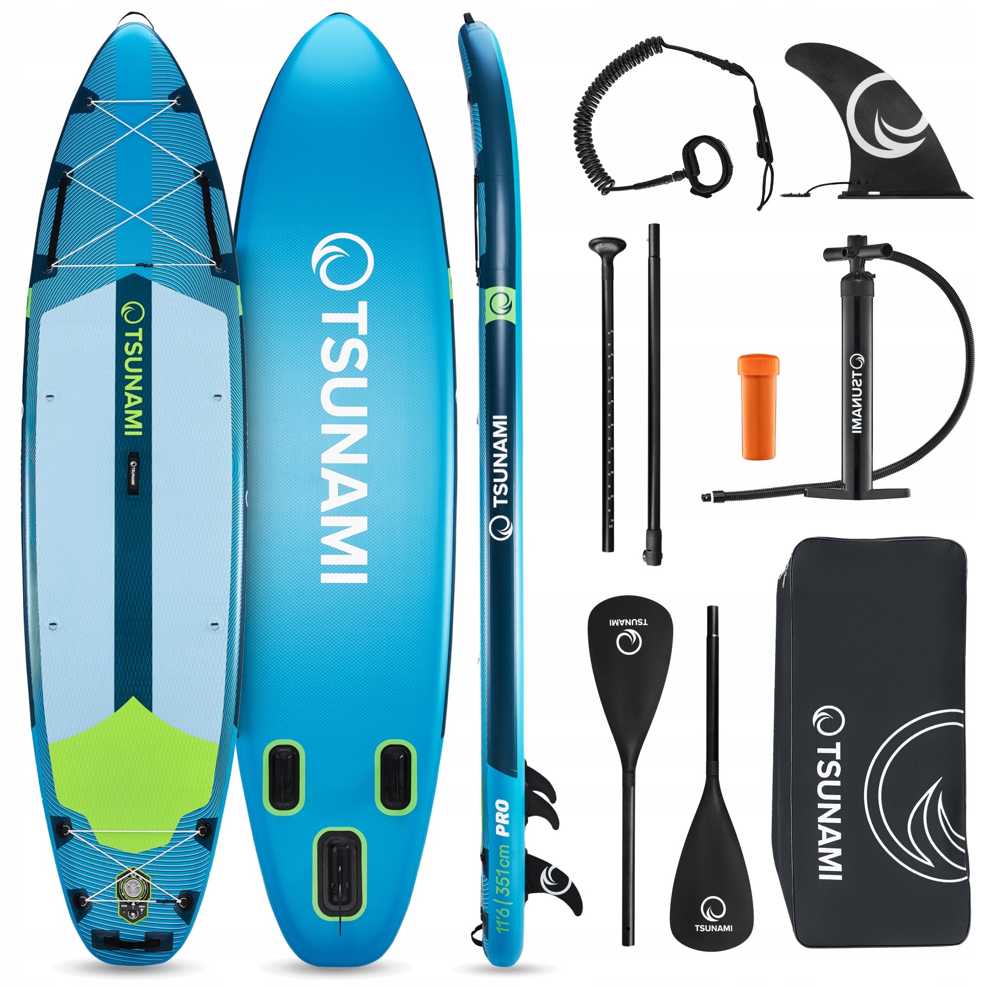 BOARD SUP STAND UP PADDLE INFLATABLE SWIMMING TSUNAMI PRO ACCESSORIES 350CM