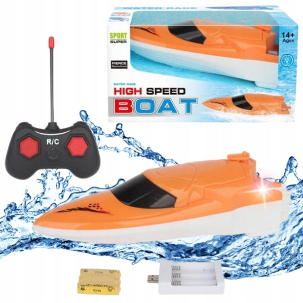 BOAT MOTORBOAT FOR RADIO WITH CHARGER REMOTE CONTROLLED RC + REMOTE CONTROL