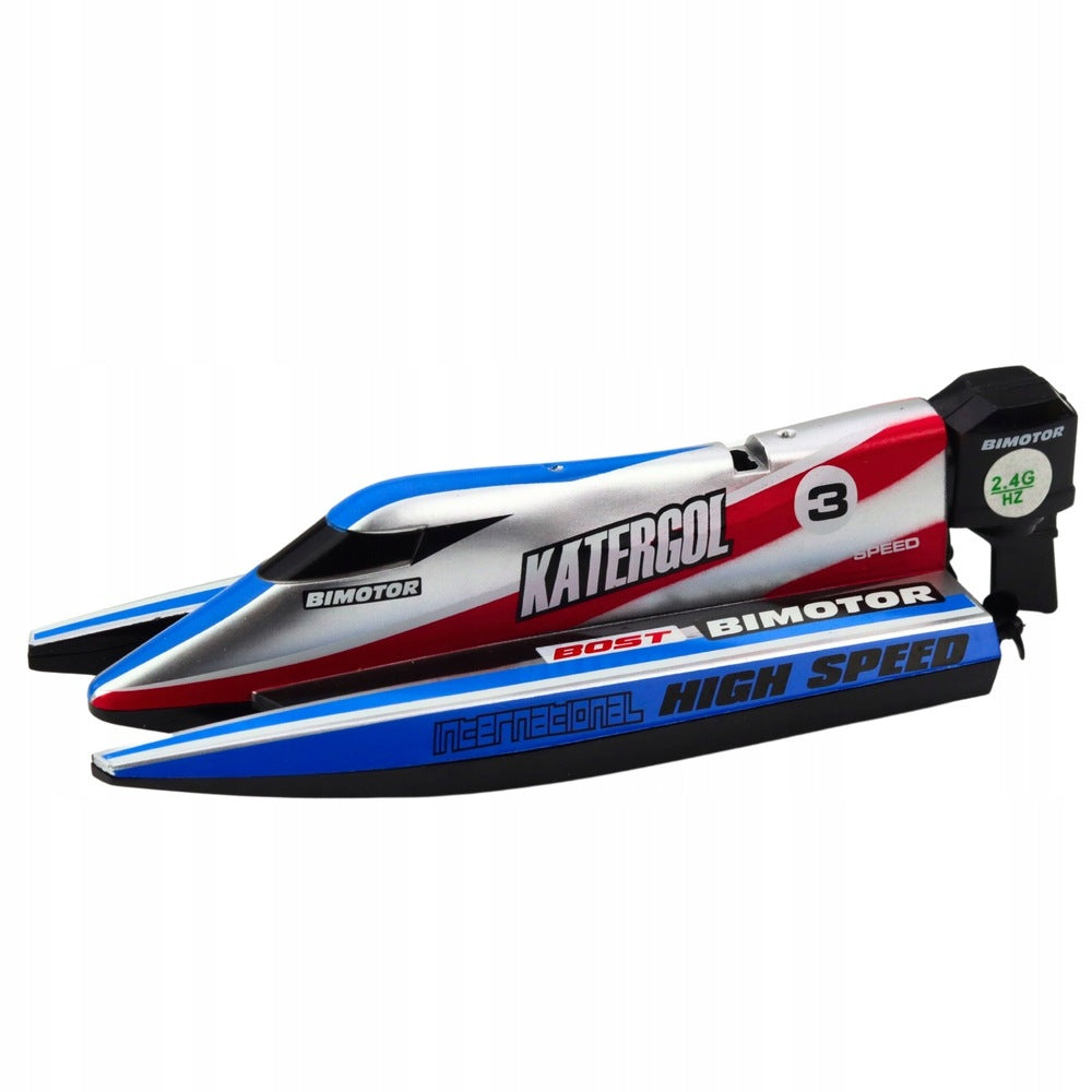 BOAT MOTORBOAT REMOTE CONTROLLED RC RACING BLUE-SILVER 14CM Gender boys girls unisex