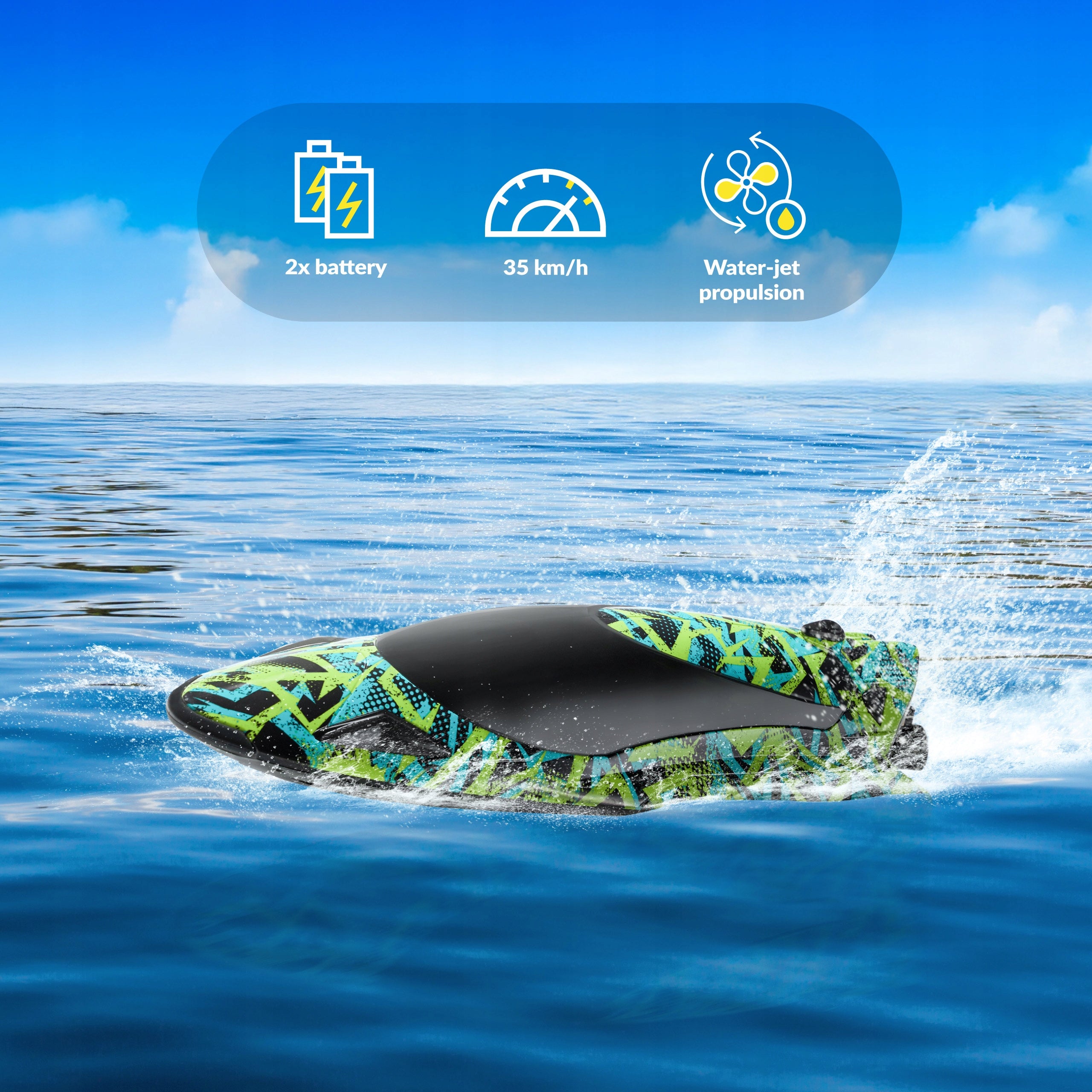 BOAT REMOTE CONTROLLED MOTORBOAT RC 35KM/H FOR REMOTE CONTROL OVERMAX X-SURGE Brand Overmax