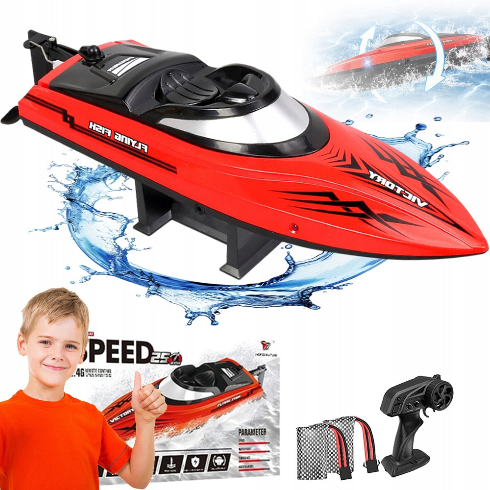 BOAT REMOTE CONTROLLED RC 2.4GHZ AUTO RETURN AFTER OVERTURNING LED FUN