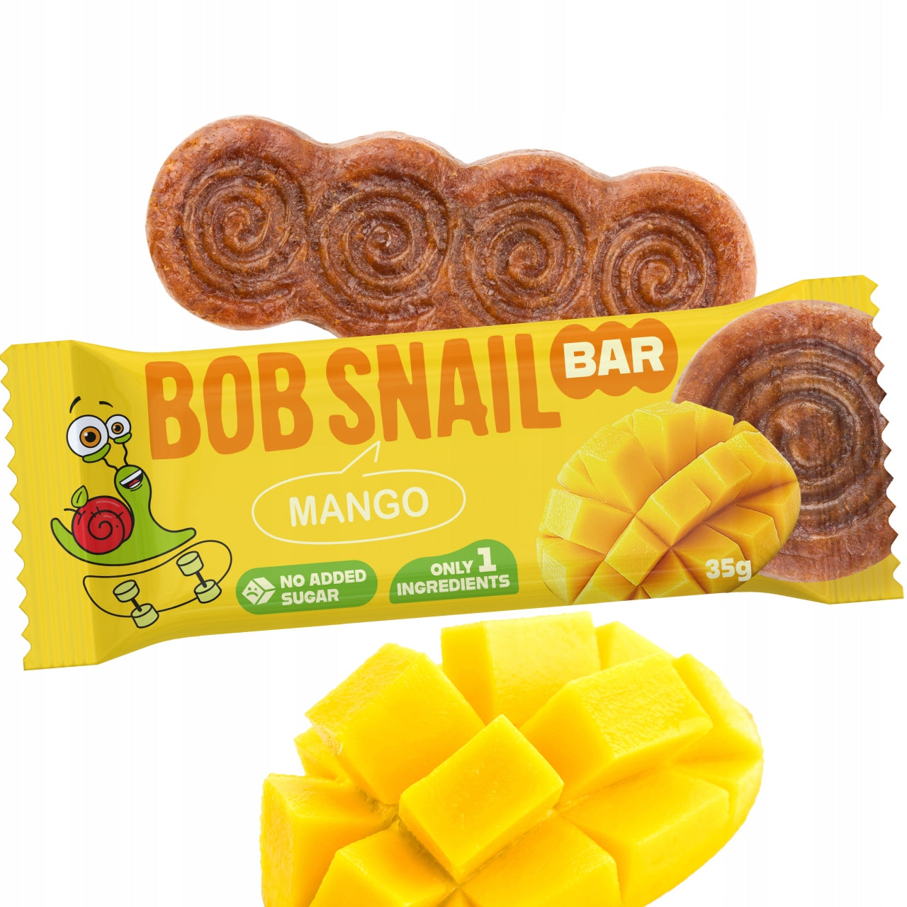 BOB SNAIL MANGO fruit bar 100% without added sugar lactose gluten 15x35g Medical device no