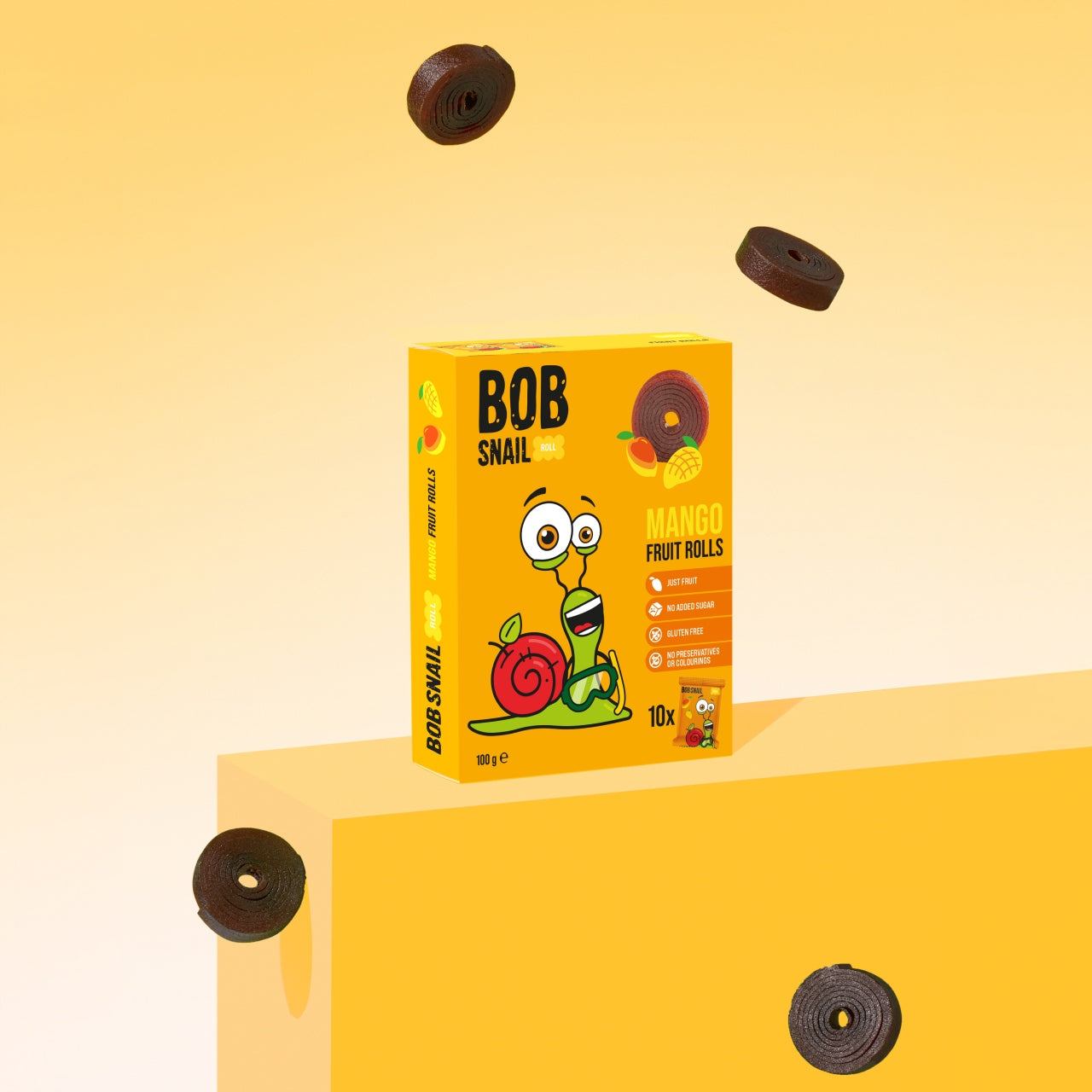 BOB SNAIL Set - Mango Fruit Rolls 500 g (5 * 100 g) Medical device no