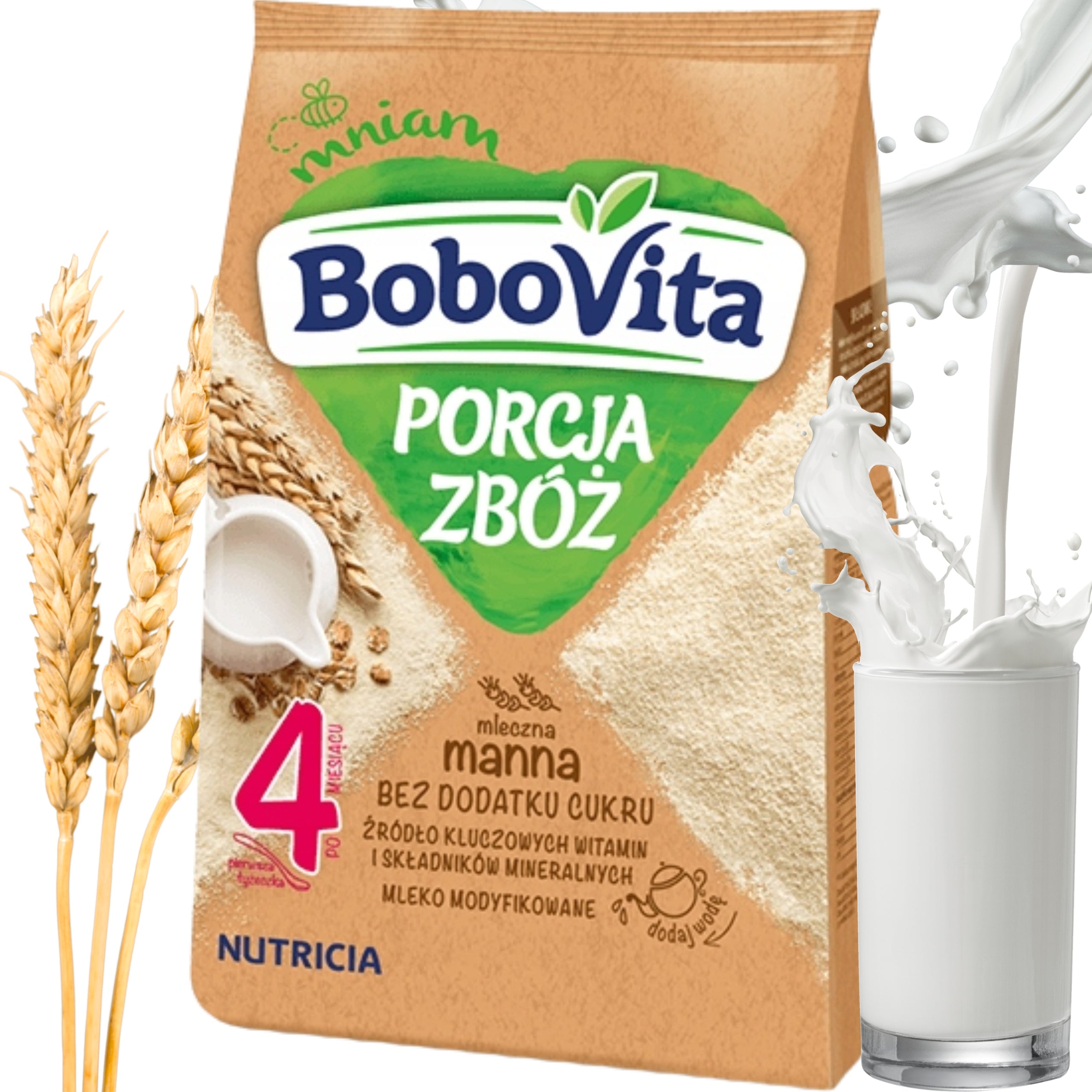 BOBOVITA PORTION OF CEREALS MILK PORRIDGE MANNA 4m+ 210g
