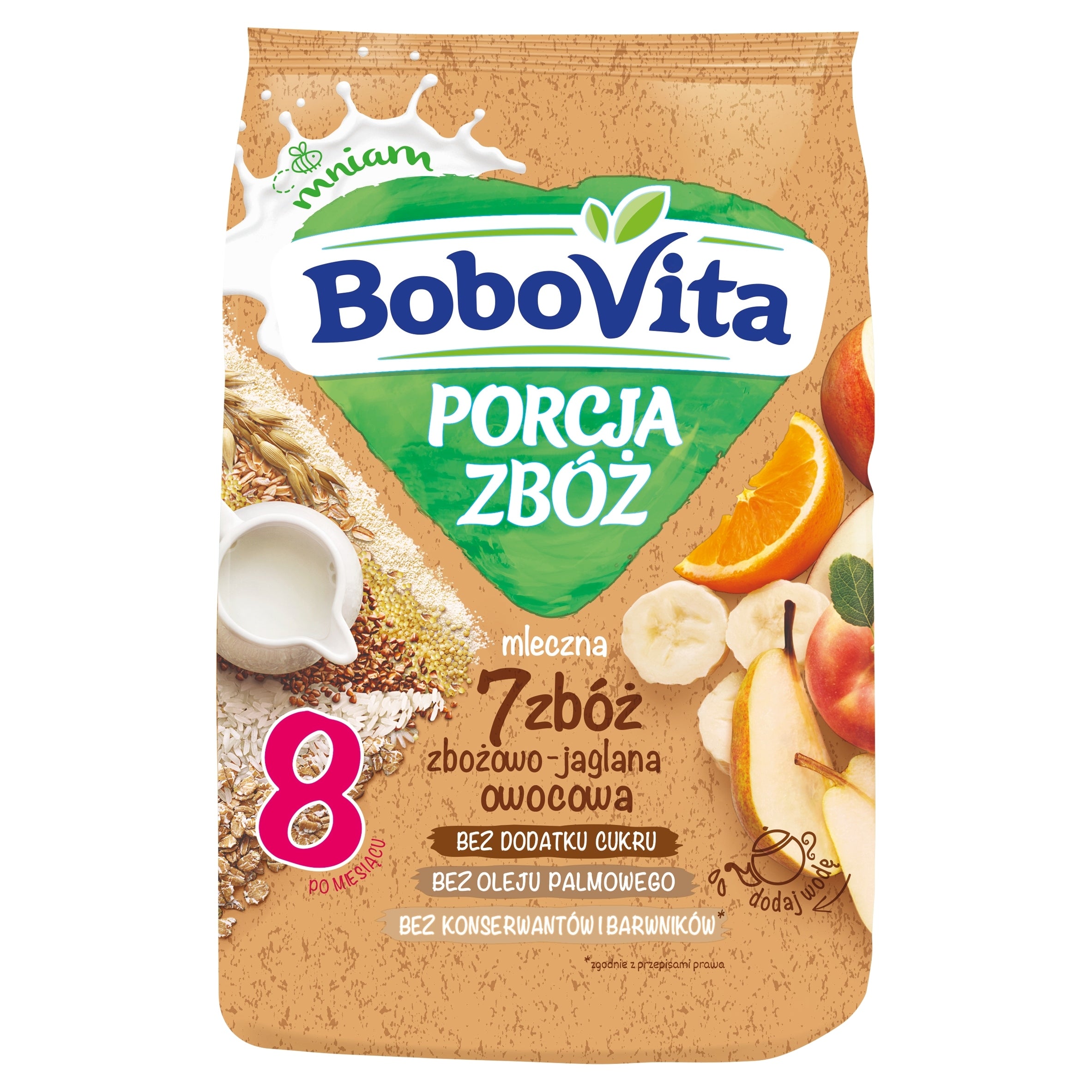 BOBOVITA kaszka mleczna 7 zbóż owocowa 210g