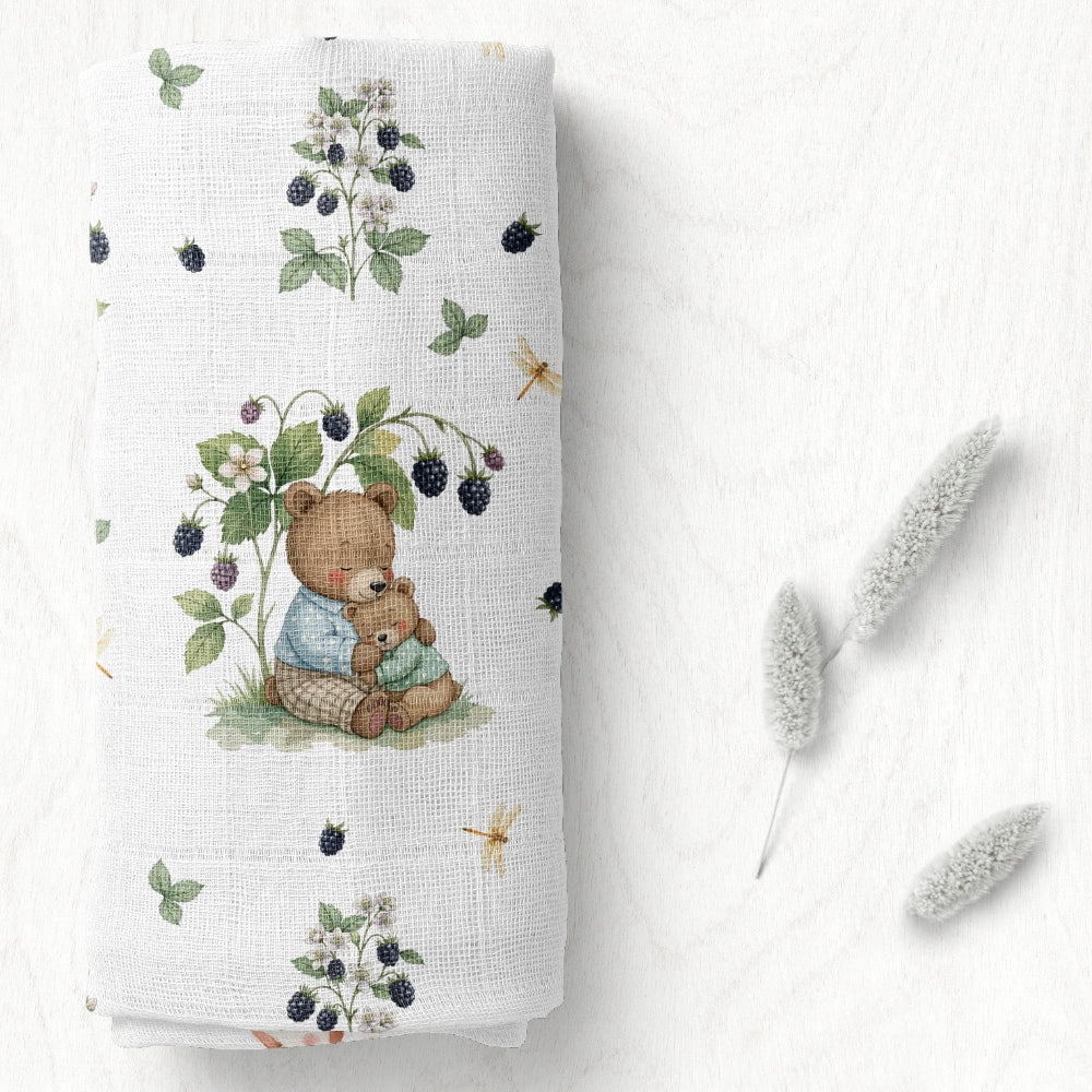 BOCIOLAND BAMBOO DIAPER POURING 40x40cm TEDDY BEARS/BLACKBERRIES Manufacturer code 5904501653121