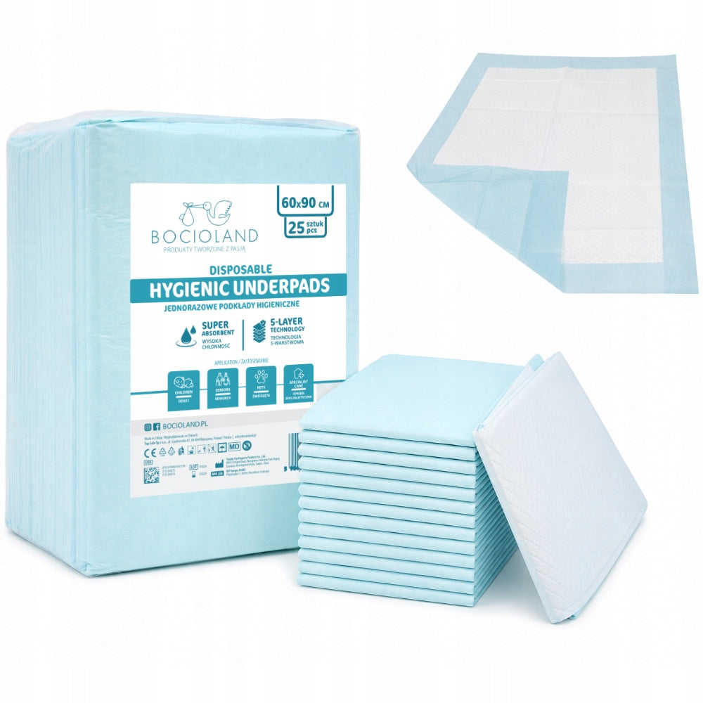 BOCIOLAND HYGIENIC ABSORBENT FOUNDATIONS FOR CHANGING 90x60cm 25pcs BL514