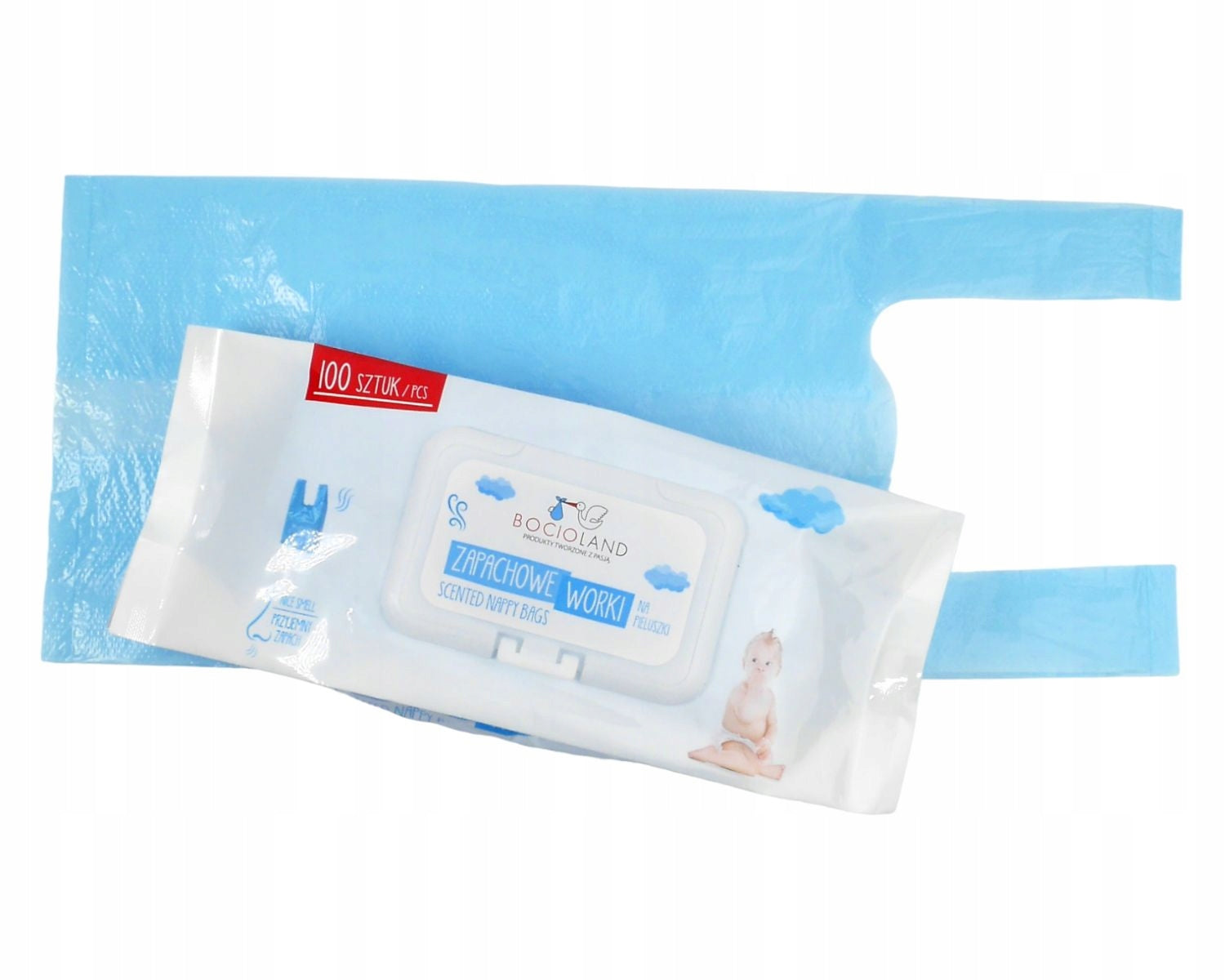 BOCIOLAND SCENTED BAGS POUCHES FOR USED DIAPER DIAPERS 100pcs BL018