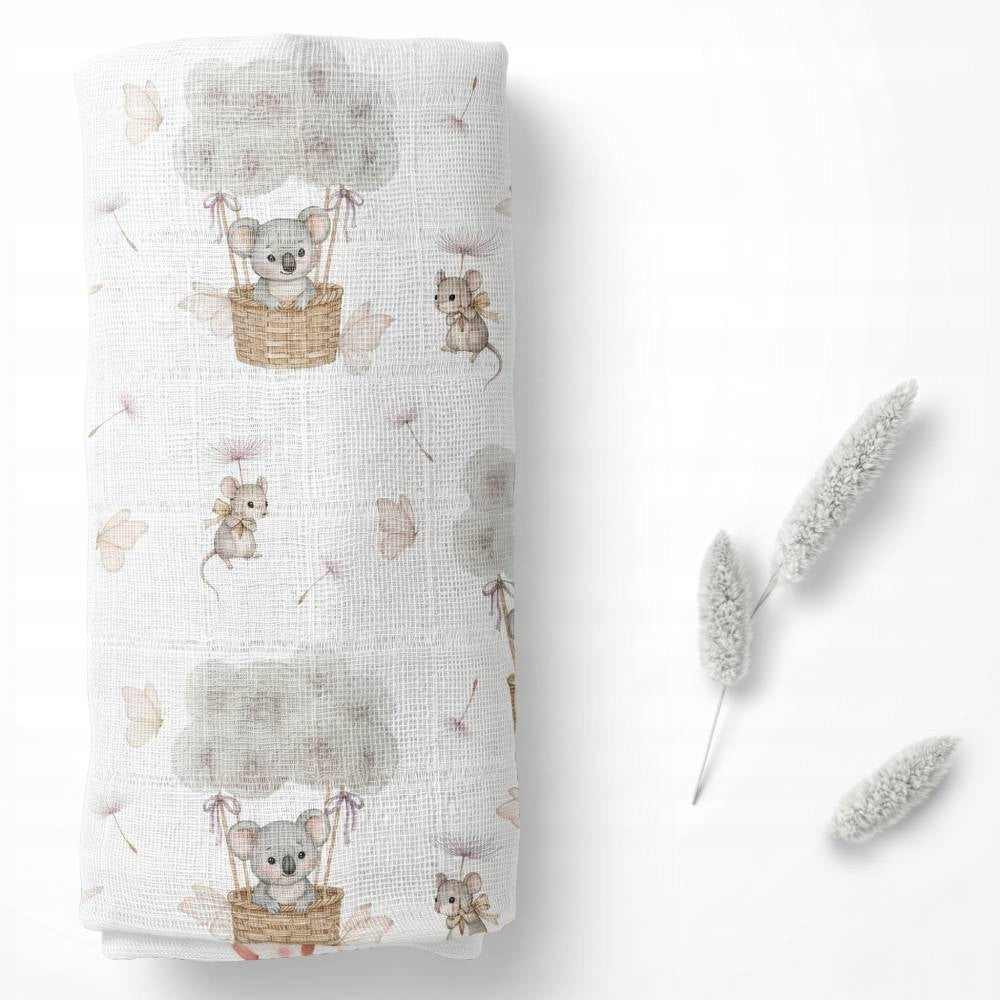 BOCIOLAND bamboo diaper 40x40 koala dandelions grey