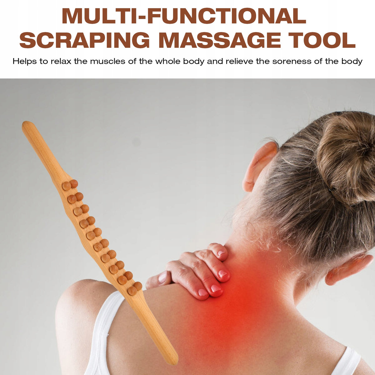 BODY BACK MASSAGE ROLLER MASSAGER STICK WOODEN LYMPHATIC DRAINAGE EAN (GTIN) 4016050133557