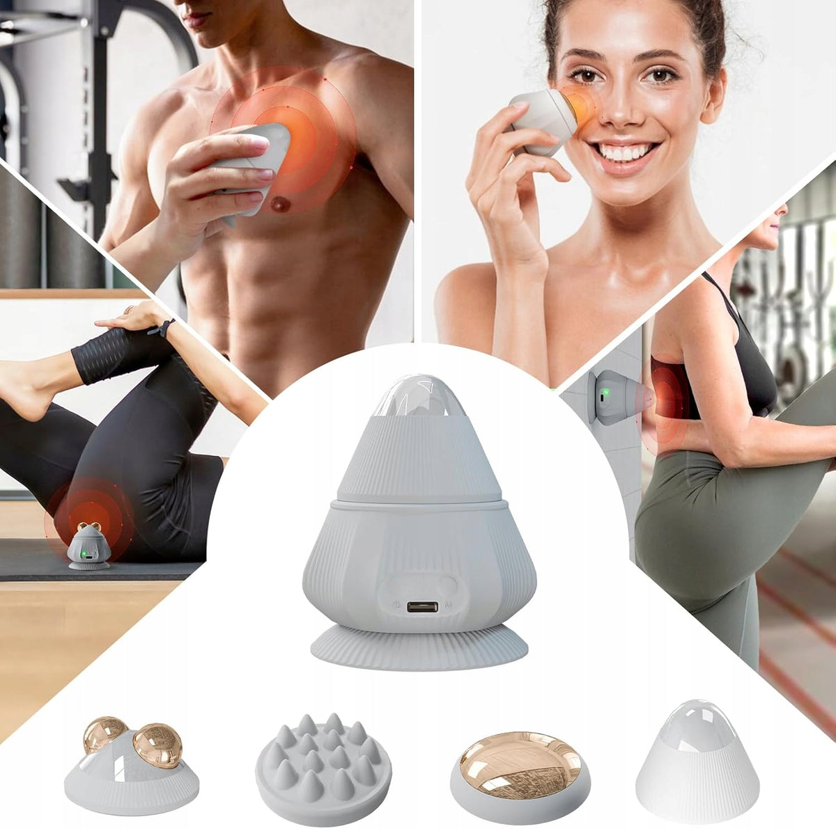 BODY MASSAGER WITH HEATING FUNCTION 4 MASSAGE HEADS T27 PORTABLE EAN (GTIN) 6910614563423