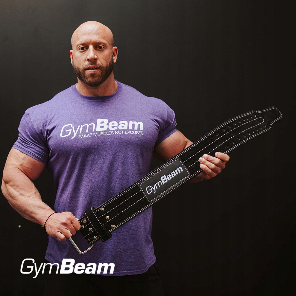 BODYBUILDING BELT FITNESS DEAD STRING GYM LEATHER - GymBeam M Model Arnold