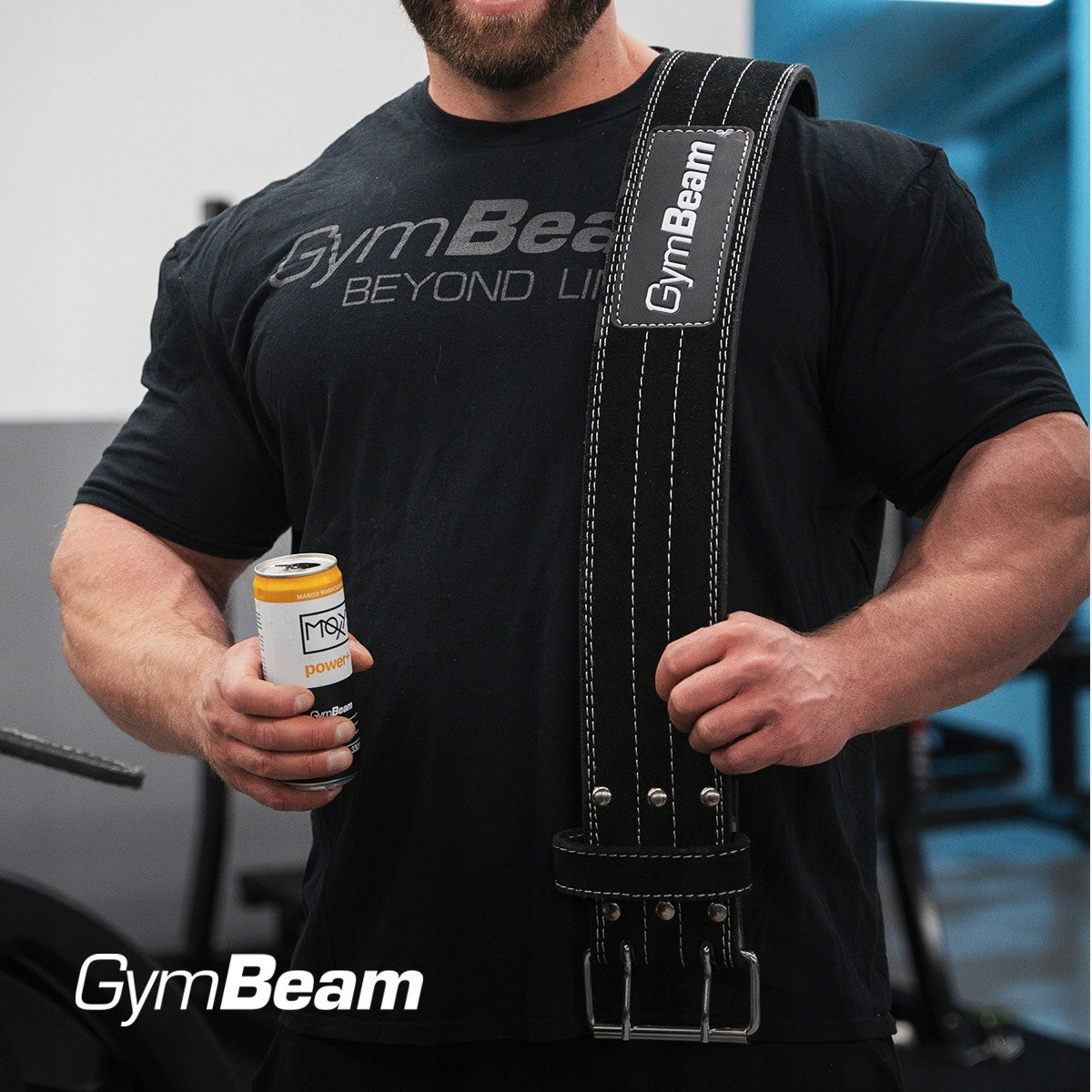 BODYBUILDING BELT FITNESS DEAD STRING GYM LEATHER - GymBeam M Size M