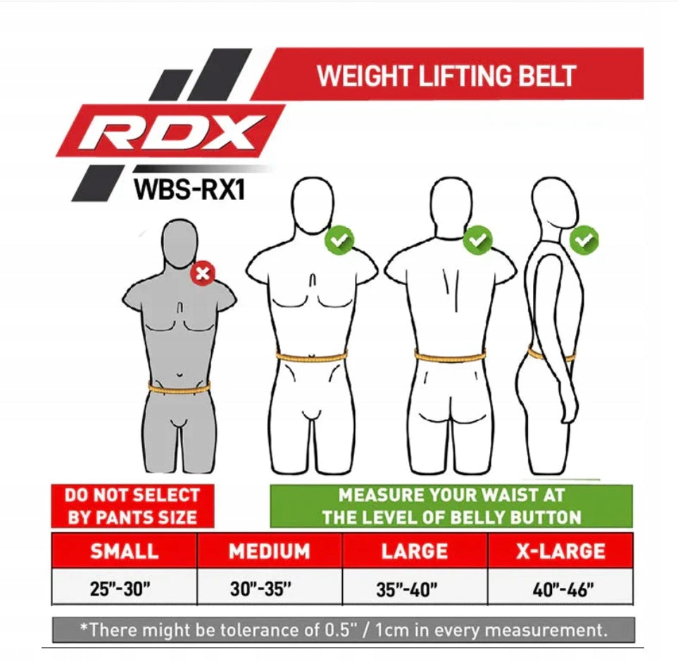 BODYBUILDING TRAINING BELT RDX RX1 S FOR LIFTING VELCRO WEIGHTS Size S