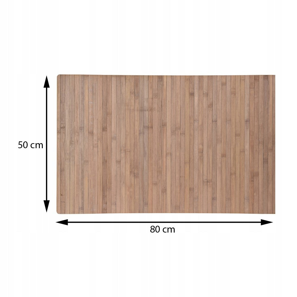 BOHO Bathroom Rug for SHOWER Bathtub shades of beige Mat Bamboo Brand Bathroom Solutions