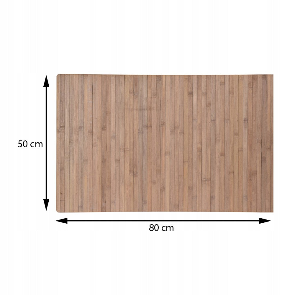 BOHO Bathroom Rug for SHOWER Bathtub shades of beige Mat Bamboo Shape rectangle