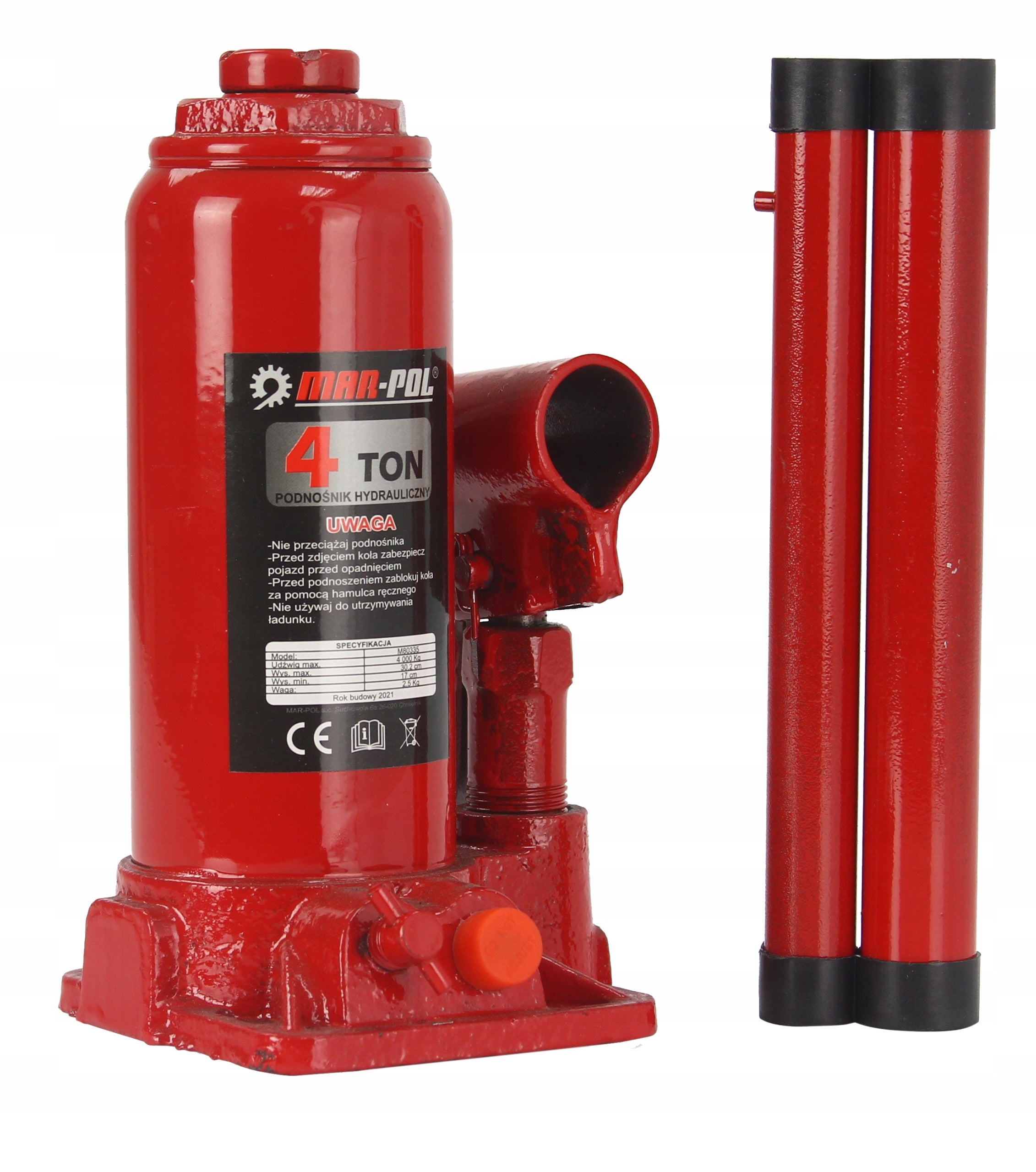 BOLLARD HYDRAULIC LIFT 4 TONS JACK 4T Maximum lifting height 350 mm