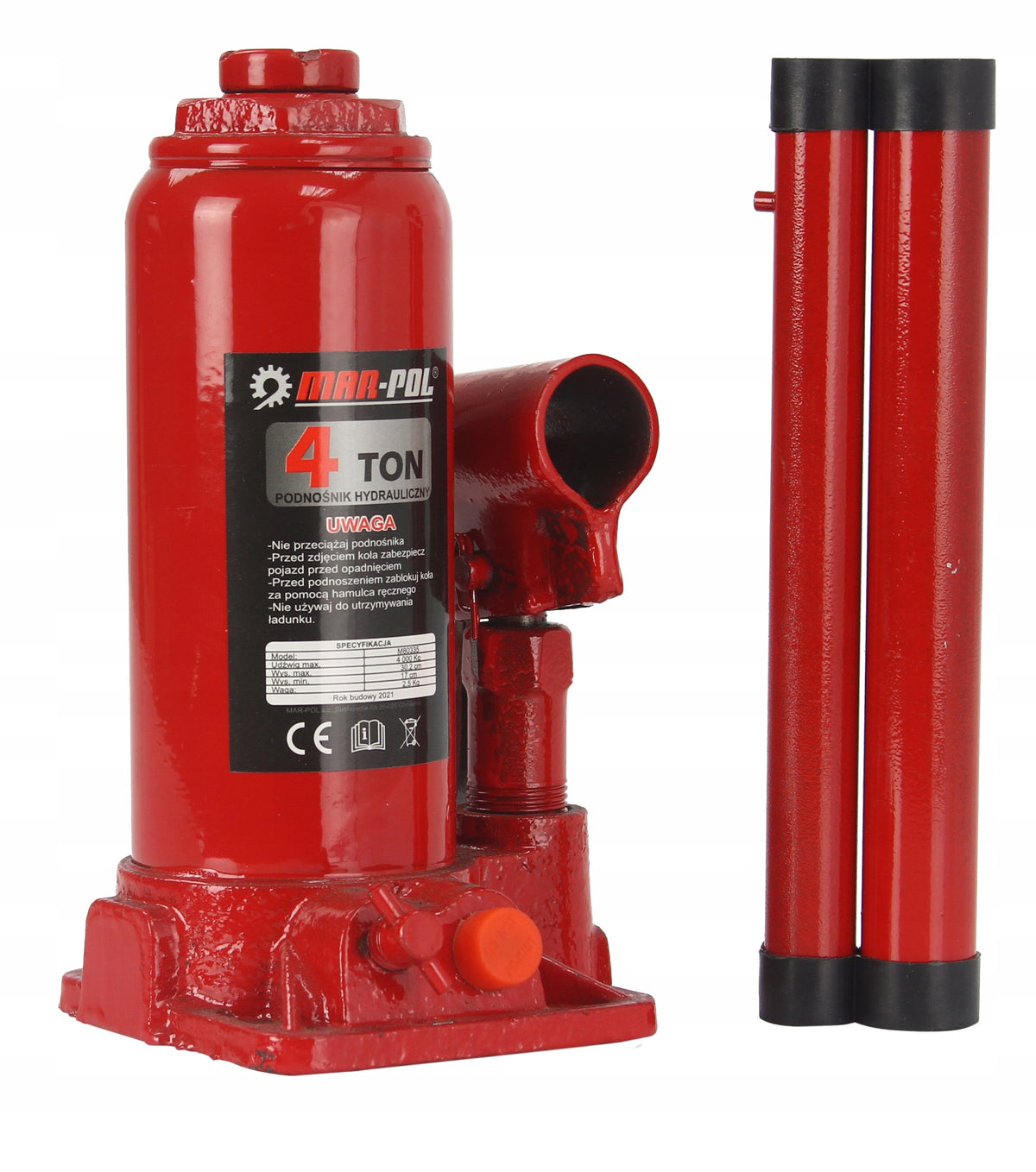 BOLLARD HYDRAULIC LIFT 4 TONS JACK 4T Maximum lifting height 350 mm