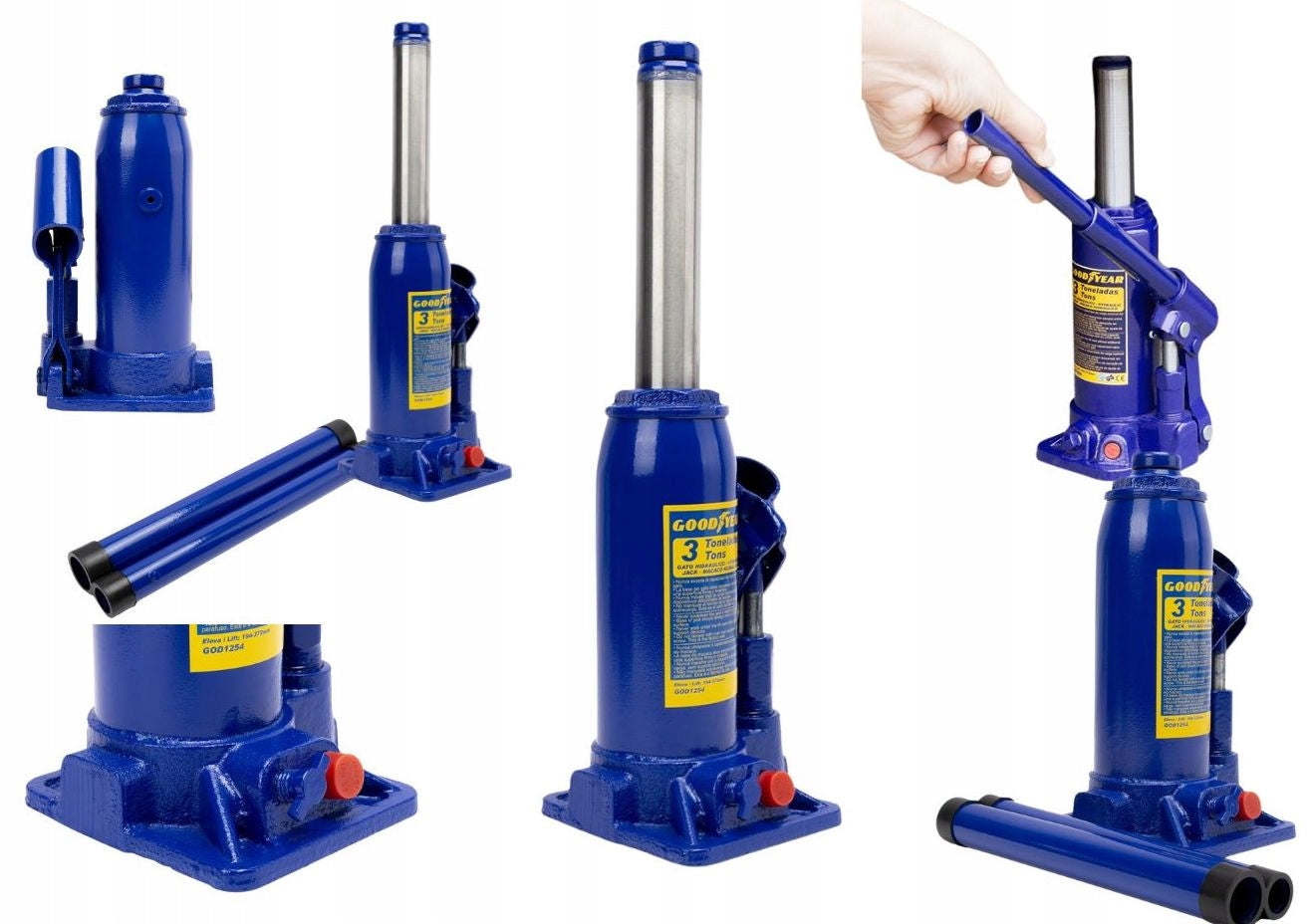 BOLLARD LIFT JACK 3T 3 TONS CAR TIR PRESS GOODYEAR SOLID