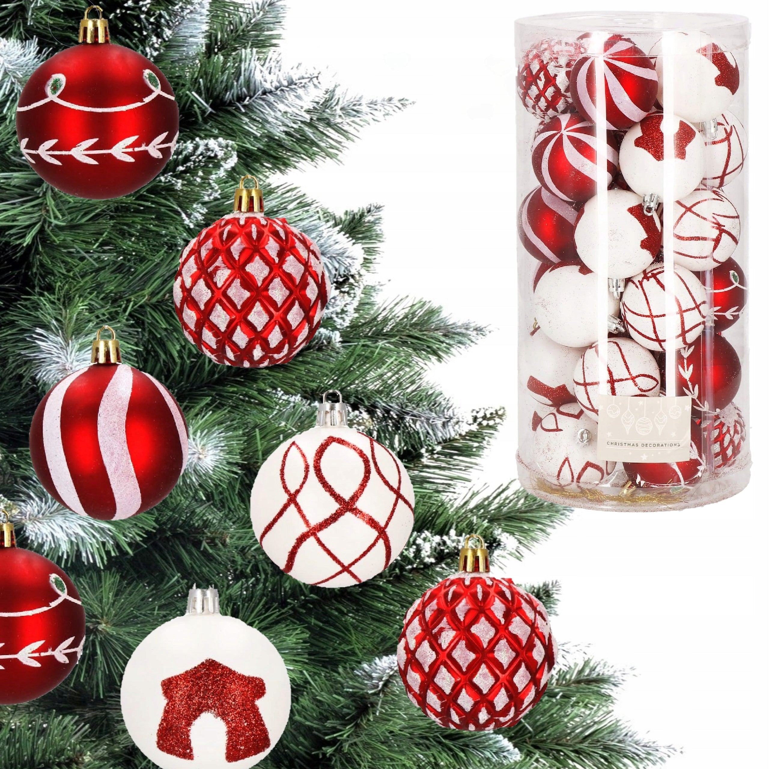 Dviejų spalvų Kalėdinių žaisliukų rinkinys