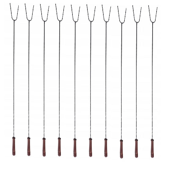 BONFIRE FORKS POLES STICKS GRILL 125CM-10PCS