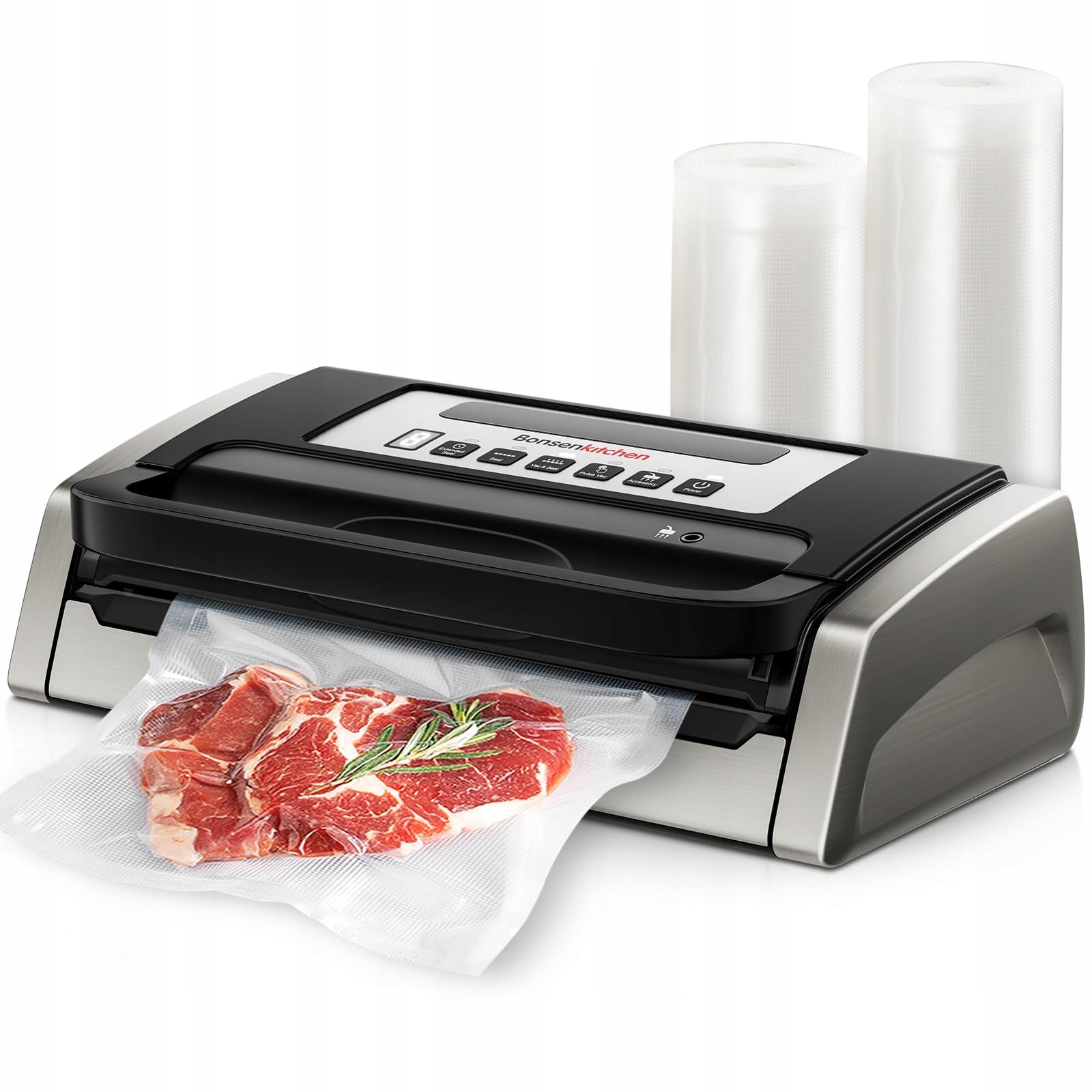 BONSENKITCHEN 125W VACUUM SEALER FOR FOOD PACKAGING 5IN1 28 CM