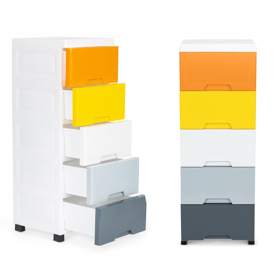 BOOKCASE WITH 5 PULL-OUT LEG DRAWERS WITH WHEELS SOLID STURDY ROOMY