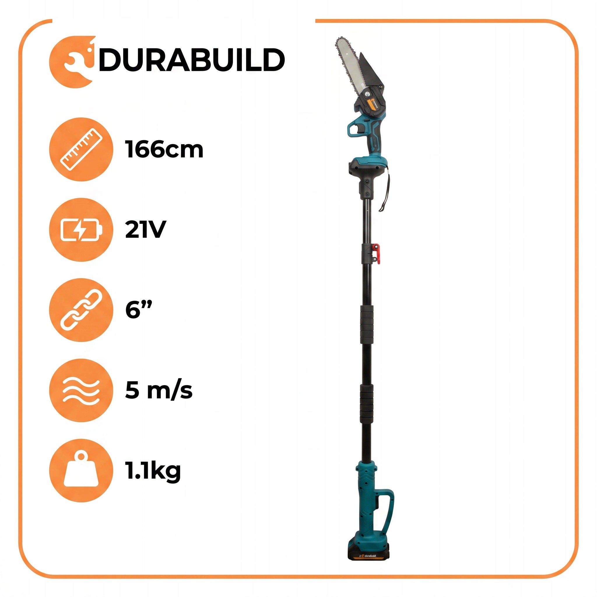 BOOM FOR TELESCOPIC SAW EXTENSION BRANCH SAW 107-166CM Manufacturer code WYSIĘGNIK DO PIŁY AKUMUALTOROWEJ DURABUILD