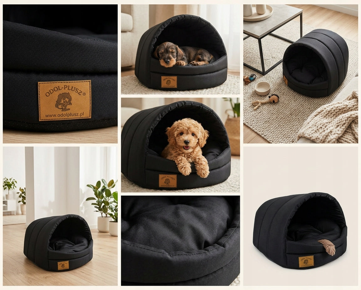 BOOTH COTTAGE CAT DOG BED ! YORK SHIH - TZU 3 BLACK Trade name BUDKA 3