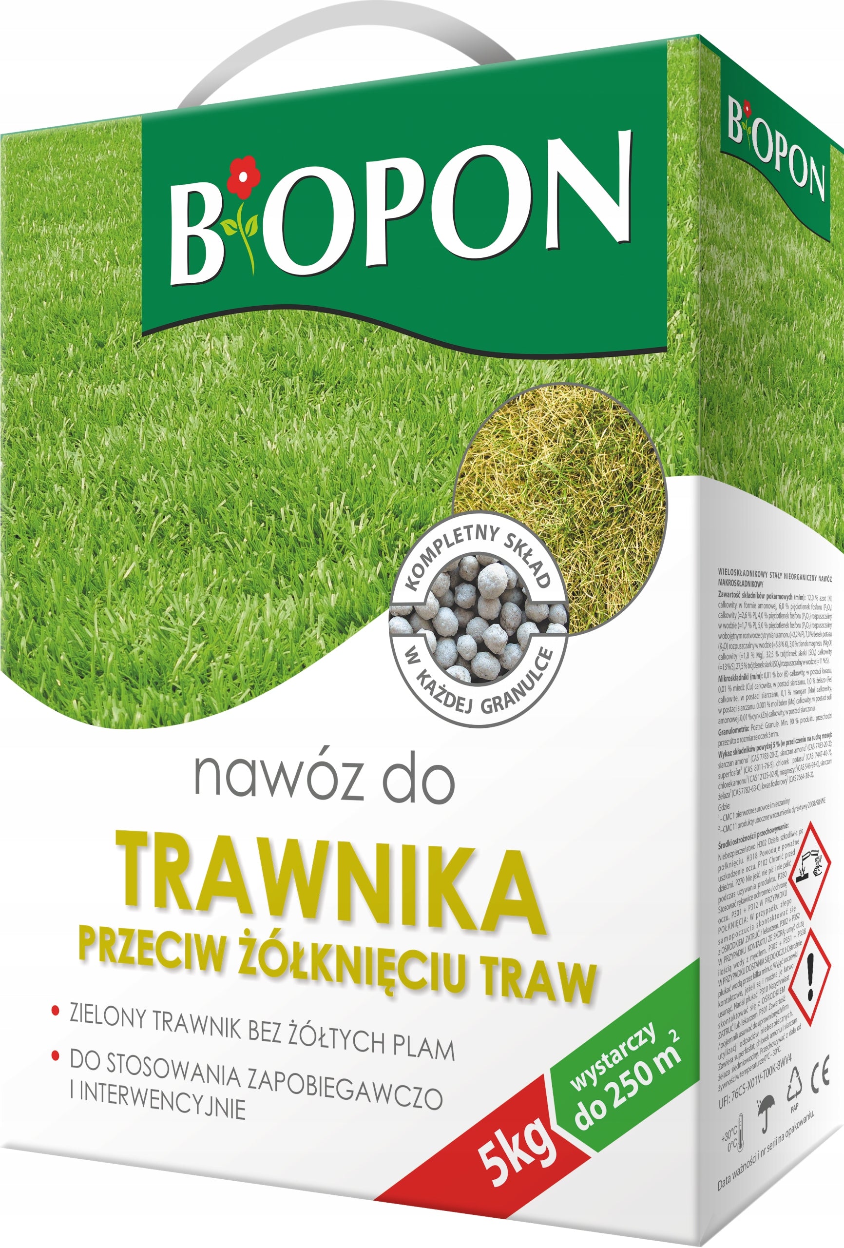 BOPON Granulated lawn fertilizer against grass yellowing Biopon 5 kg