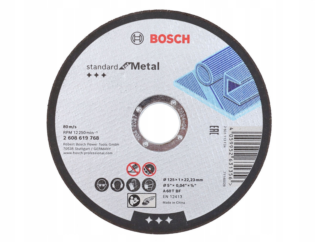 BOSCH 100 CORUNDUM DISCS for cutting metal steel 125/1,0mm + CONTAINER Brand Bosch