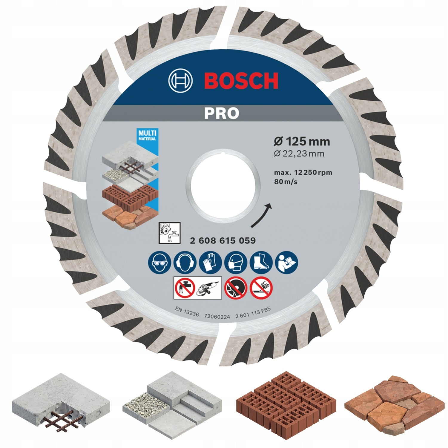 BOSCH DIAMOND BLADE 125mm UNI CONCRETE BRICK PLASTER